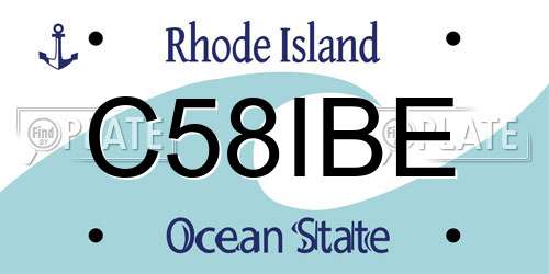 C58IBE Rhode Island License Plate