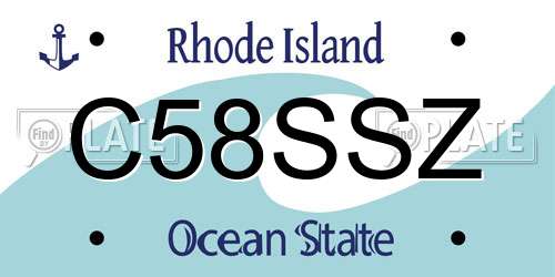C58SSZ Rhode Island License Plate