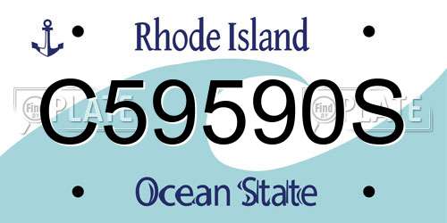 C59590S Rhode Island License Plate