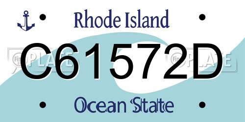 C61572D Rhode Island License Plate