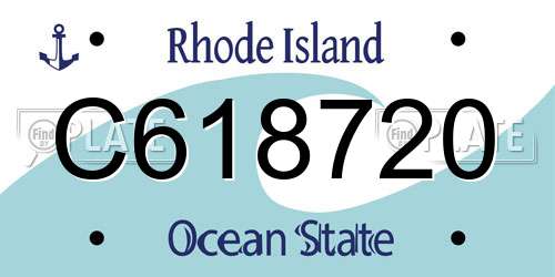 C618720 Rhode Island License Plate