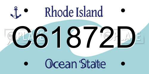 C61872D Rhode Island License Plate