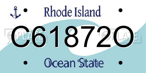 C61872O Rhode Island License Plate
