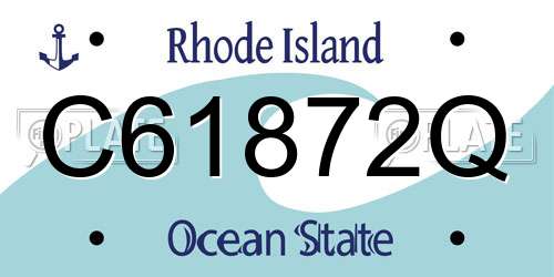 C61872Q Rhode Island License Plate