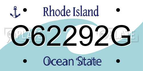 C62292G Rhode Island License Plate