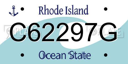 C62297G Rhode Island License Plate