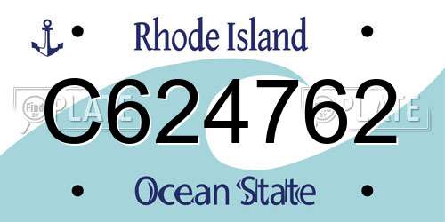C624762 Rhode Island License Plate