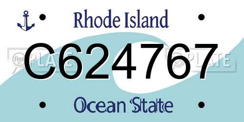 C624767 Rhode Island License Plate