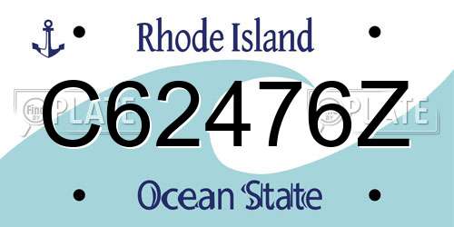 C62476Z Rhode Island License Plate