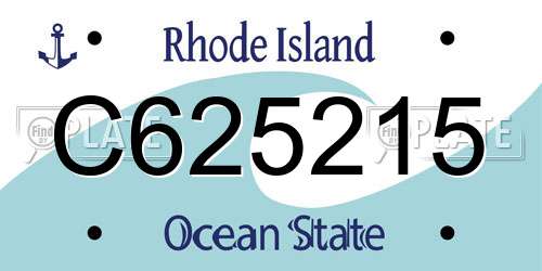 C625215 Rhode Island License Plate
