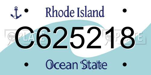 C625218 Rhode Island License Plate