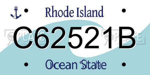 C62521B Rhode Island License Plate
