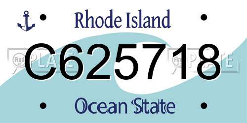 C625718 Rhode Island License Plate
