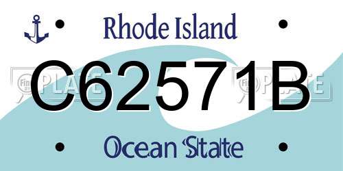 C62571B Rhode Island License Plate