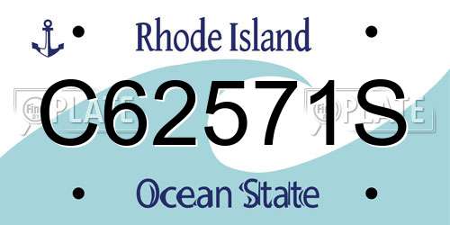 C62571S Rhode Island License Plate