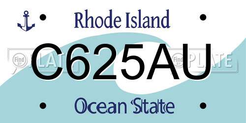 C625AU Rhode Island License Plate