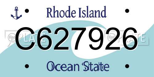C627926 Rhode Island License Plate