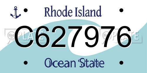 C627976 Rhode Island License Plate