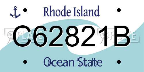 C62821B Rhode Island License Plate