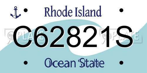 C62821S Rhode Island License Plate