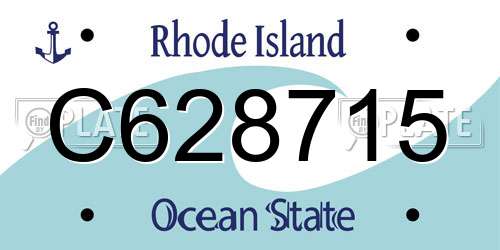 C628715 Rhode Island License Plate