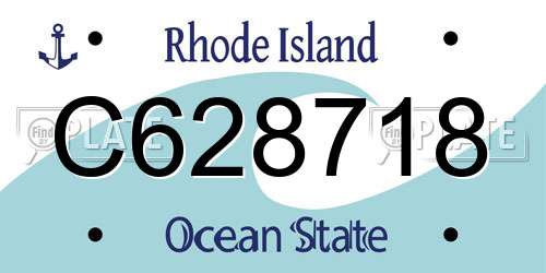 C628718 Rhode Island License Plate