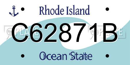 C62871B Rhode Island License Plate