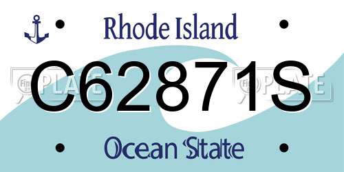 C62871S Rhode Island License Plate