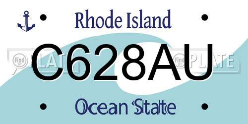 C628AU Rhode Island License Plate