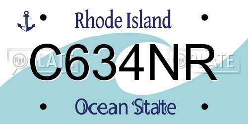 C634NR Rhode Island License Plate