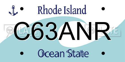 C63ANR Rhode Island License Plate