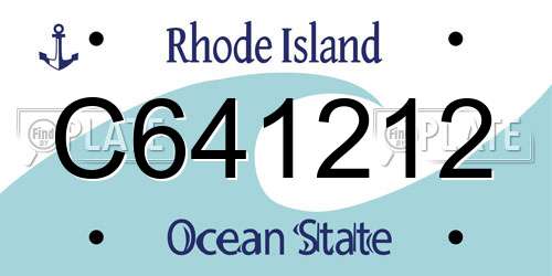 C641212 Rhode Island License Plate