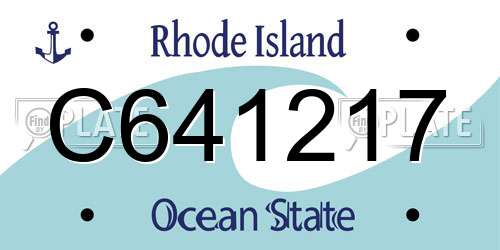 C641217 Rhode Island License Plate