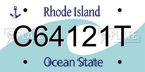 C64121T Rhode Island License Plate
