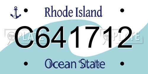 C641712 Rhode Island License Plate