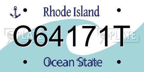 C64171T Rhode Island License Plate