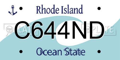 C644ND Rhode Island License Plate