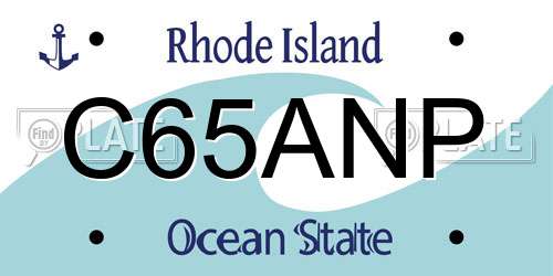 C65ANP Rhode Island License Plate