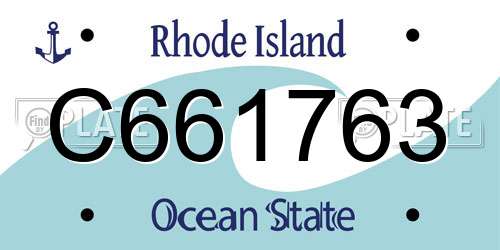 C661763 Rhode Island License Plate