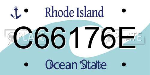 C66176E Rhode Island License Plate