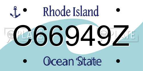 C66949Z Rhode Island License Plate