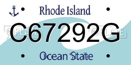 C67292G Rhode Island License Plate