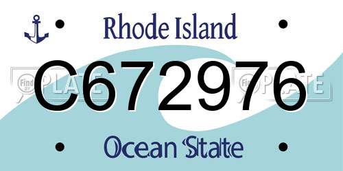 C672976 Rhode Island License Plate