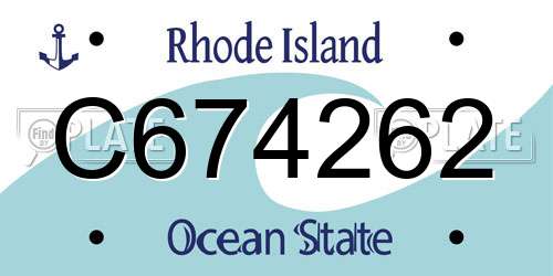 C674262 Rhode Island License Plate