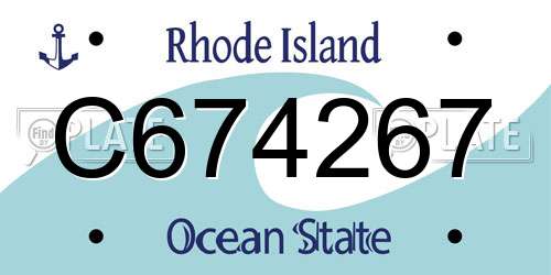 C674267 Rhode Island License Plate