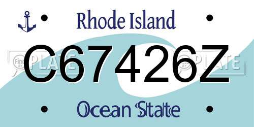 C67426Z Rhode Island License Plate