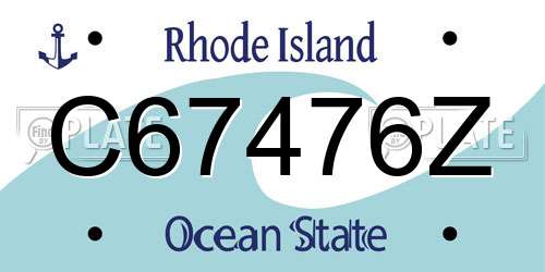 C67476Z Rhode Island License Plate