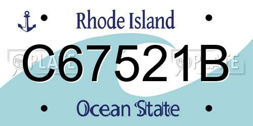 C67521B Rhode Island License Plate