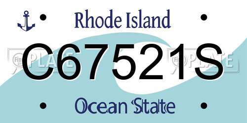 C67521S Rhode Island License Plate