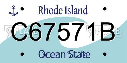 C67571B Rhode Island License Plate